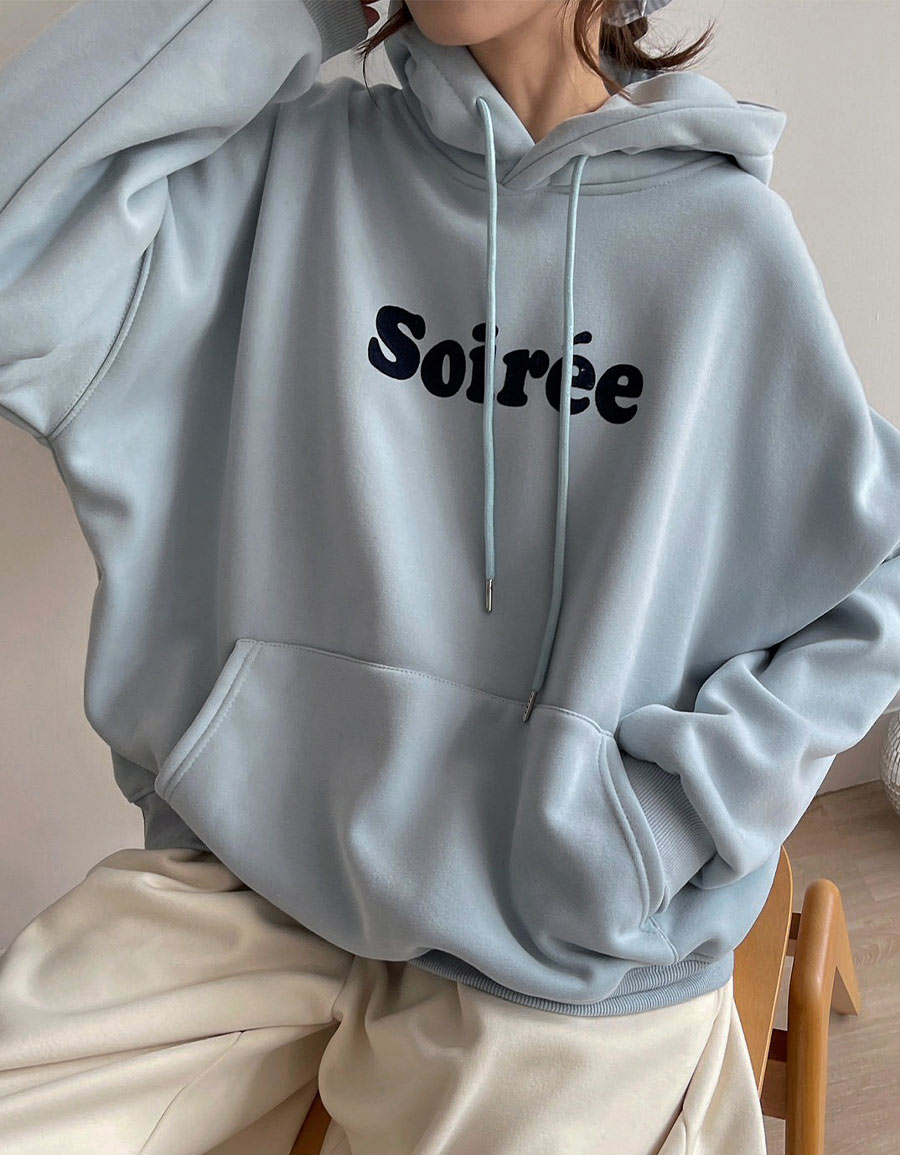 Soiree字母內刷毛帽T*4色