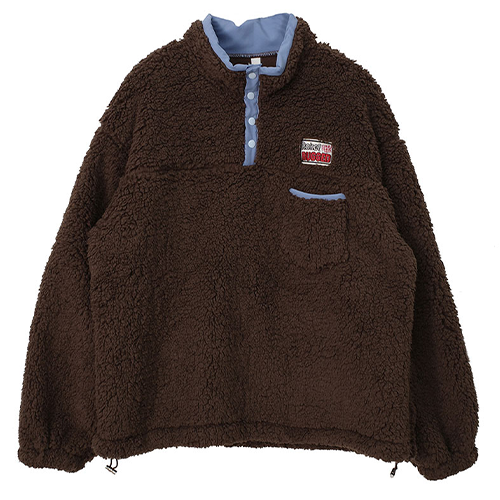 羊羔毛立領配色開襟大學T*2色