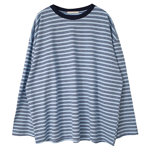 寬大感休閒條紋T*2色