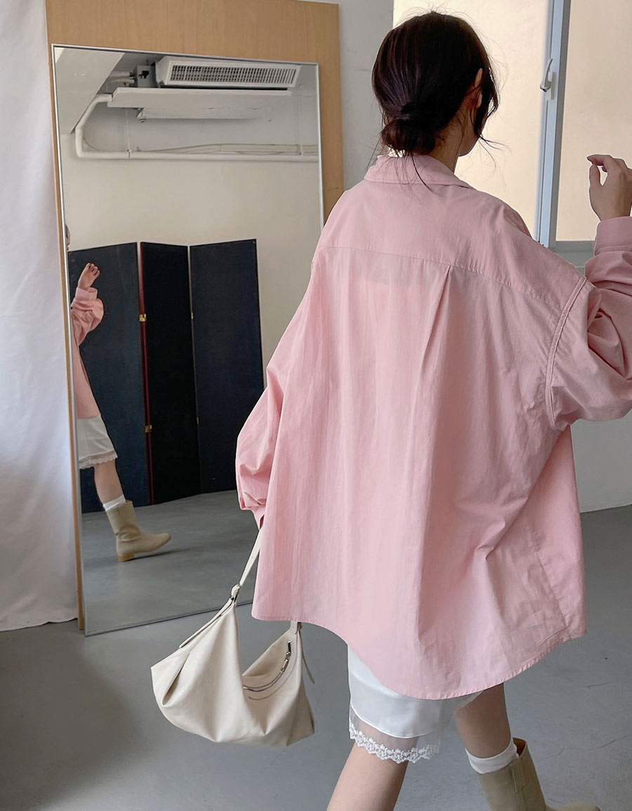 寬大感口袋棉質襯衫*4色