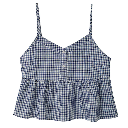 格紋V領吊帶背心*2色