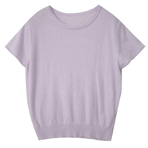 捲邊圓領短袖針織上衣*5色