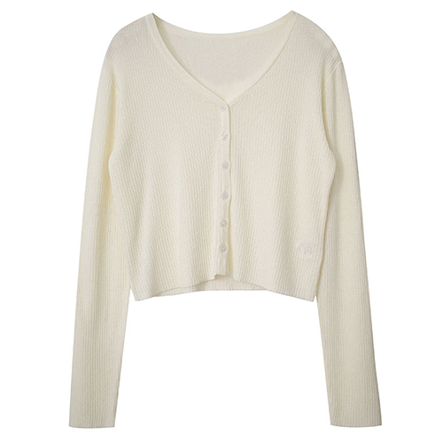 V領短版排釦針織上衣*7色