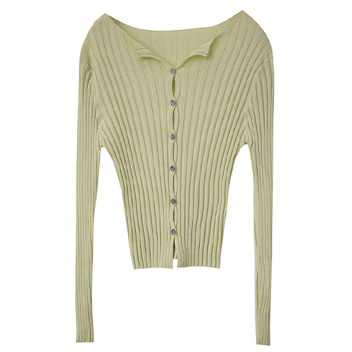 寬領坑紋排釦針織上衣*3色