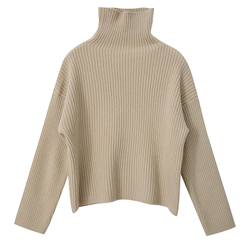 高領坑紋短版毛衣*4色