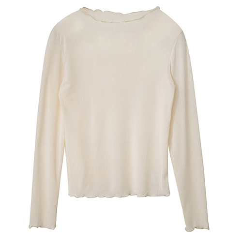 微透寬領木耳捲邊上衣*6色