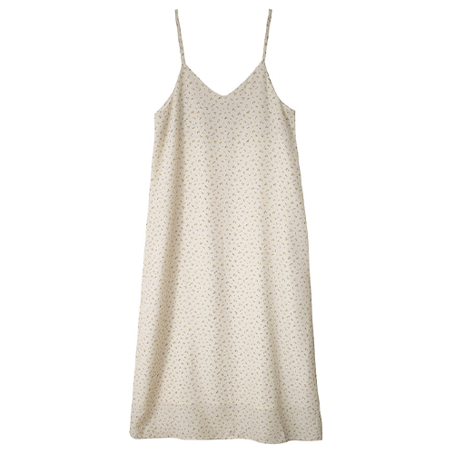 V領細肩帶碎花長洋*2色