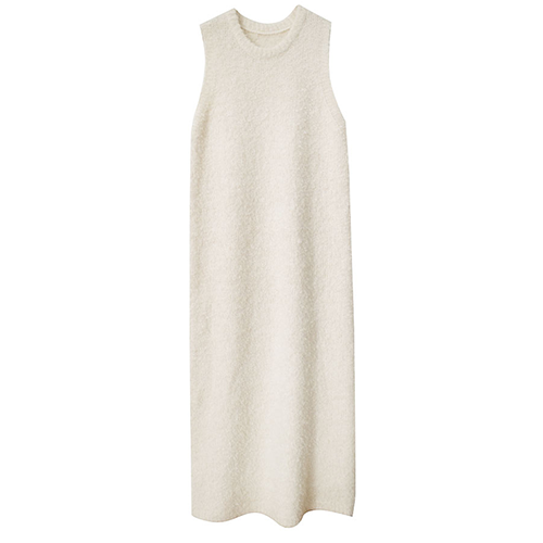 QQ毛圓領背心毛衣長洋*2色