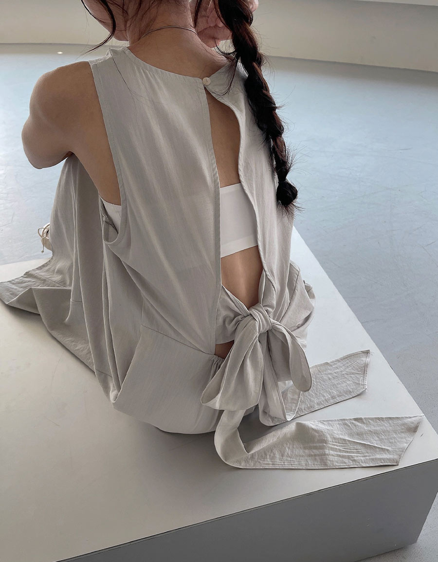 後釦綁帶美背背心長洋*2色