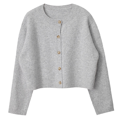 排釦短版圓領毛衣外套*4色