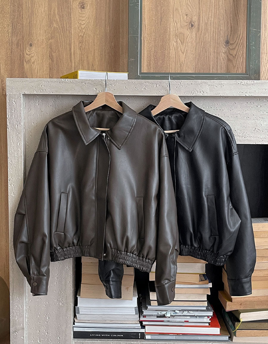 率性質感翻領皮外套*2色