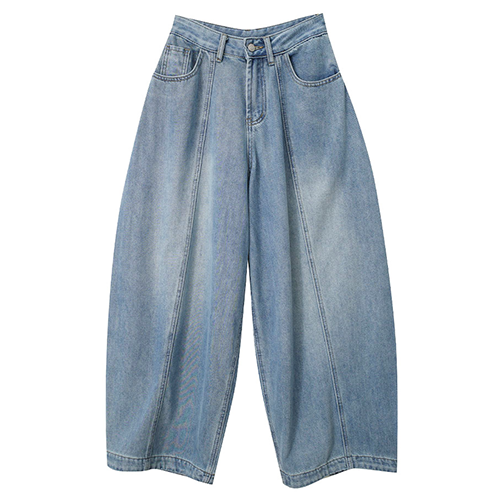 內磨毛水洗繭型中線牛仔褲*1色