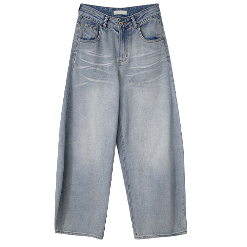 水洗彎刀繭型牛仔褲*3色