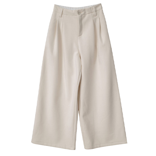 厚絨質感壓褶寬褲*2色