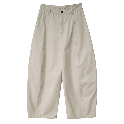 黑釦中線卡其繭型褲*1色