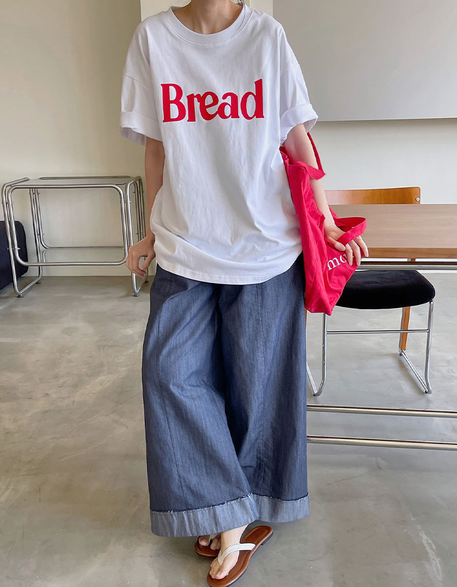 大反摺中線直紋寬褲*1色