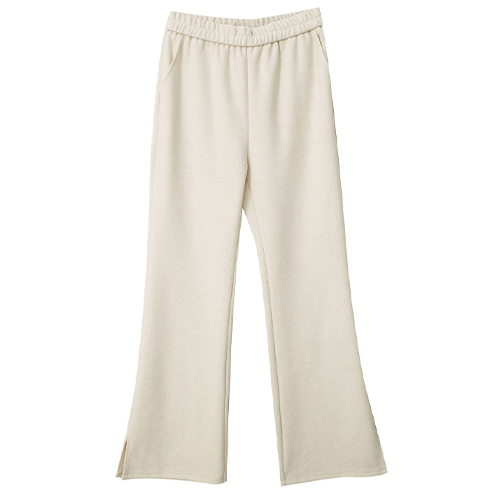 細絨感側開衩微喇叭棉褲*3色