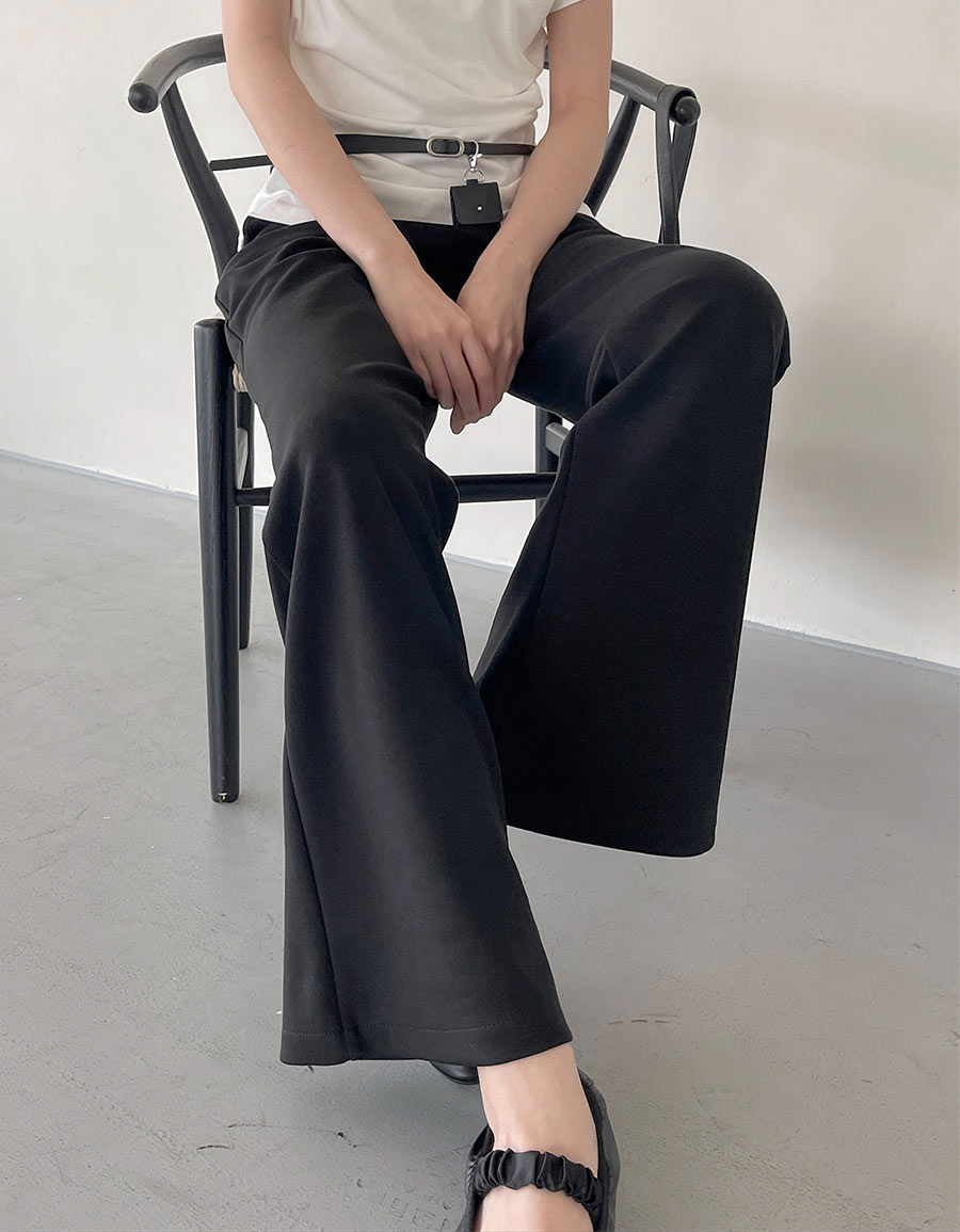 腰鬆緊涼感喇叭棉褲*2色