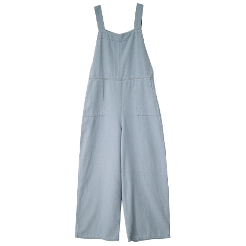 淺藍牛仔吊帶寬褲*1色