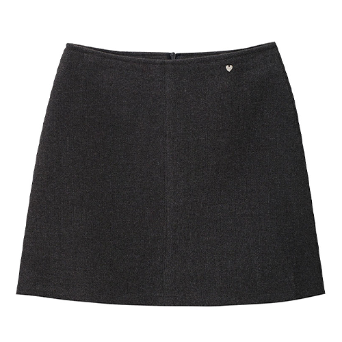 後拉鍊毛呢A字短裙*2色