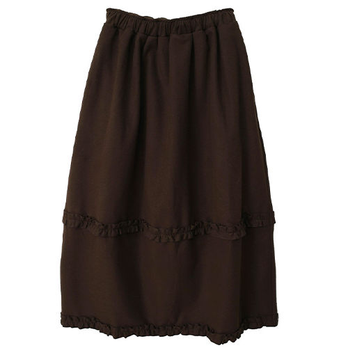 厚實感小荷葉毛呢氣球長裙*2色