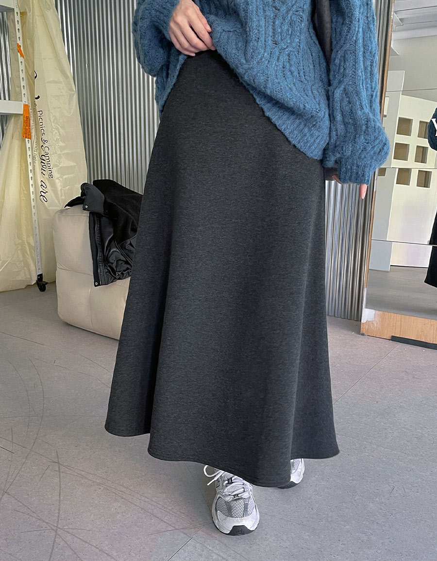 內刷毛棉質A字長裙*2色