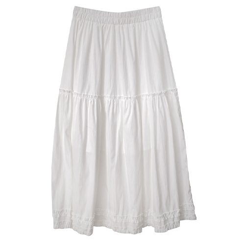 腰鬆緊荷葉蛋糕長裙*2色