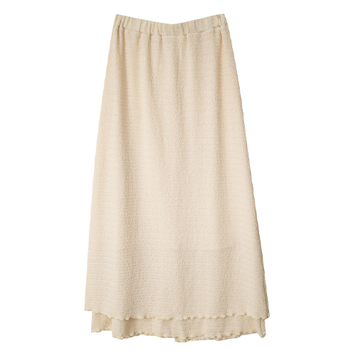 後開衩壓皺雙層長裙*3色